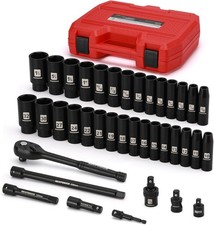 38-Piece 1/2-Inch Drive Deep Impact Socket Master Set with 10-inch3/8" - 1-1/4",