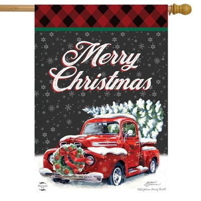 Merry Christmas Pickup House Flag Wreath Tree 28'' x 40'' Briarwood Lane