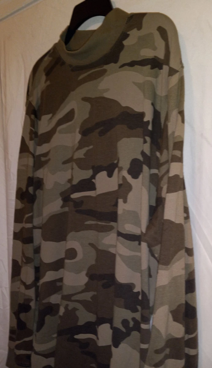 George Men s Camo Long Sleeve Mock Turtleneck Size 2XL 50 52