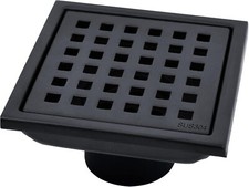Glorisey 4 inch Square Shower Drain with Removable Cover Grid Grate,SUS 304 SS