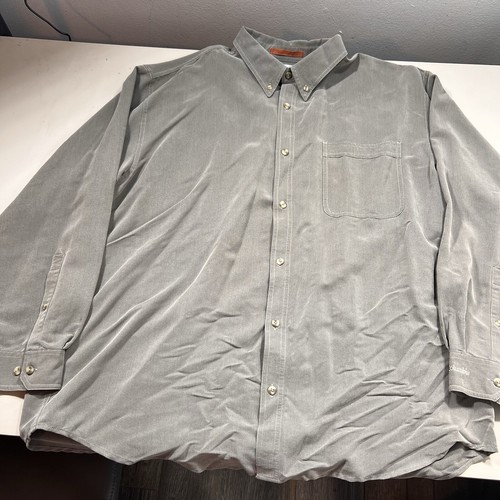 Camisa ligera Columbia verde modal manga larga abotonada para hombre 2xl bolsillo - Imagen 3 de 6