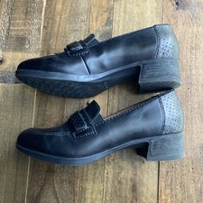 Dansko Black Pewter Leather Pumps Heels Shoes Size 36