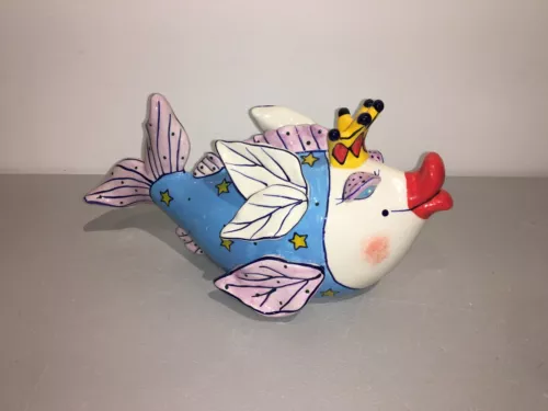BLUE SKY CLAYWORKS "FAIRY COD MOTHER" FISH FIGURINE CUTE (NWT)