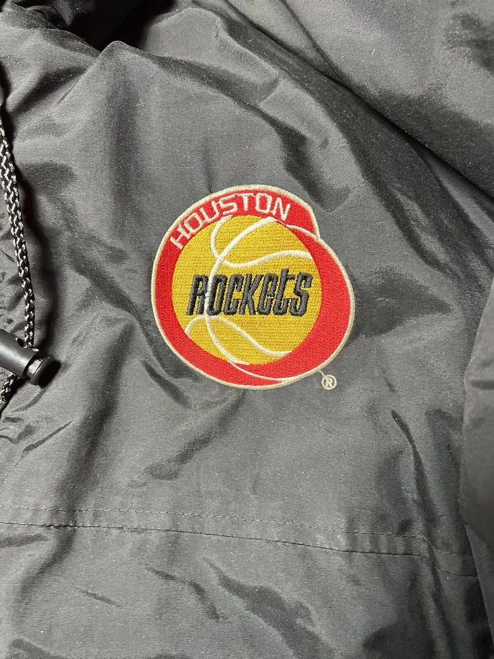 Jaqueta preta Houston Rockets starter back puffer tamanho grande bom estado - Imagem 4 de 4