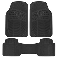 Heavy Duty Black All Weather 3-Piece Floor Mats-Universal Fit Car Truck SUV