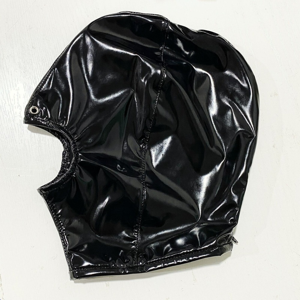 BDSM Head Hood Harness Mask Headgear Silicone Open Mouth Gag Plug ...