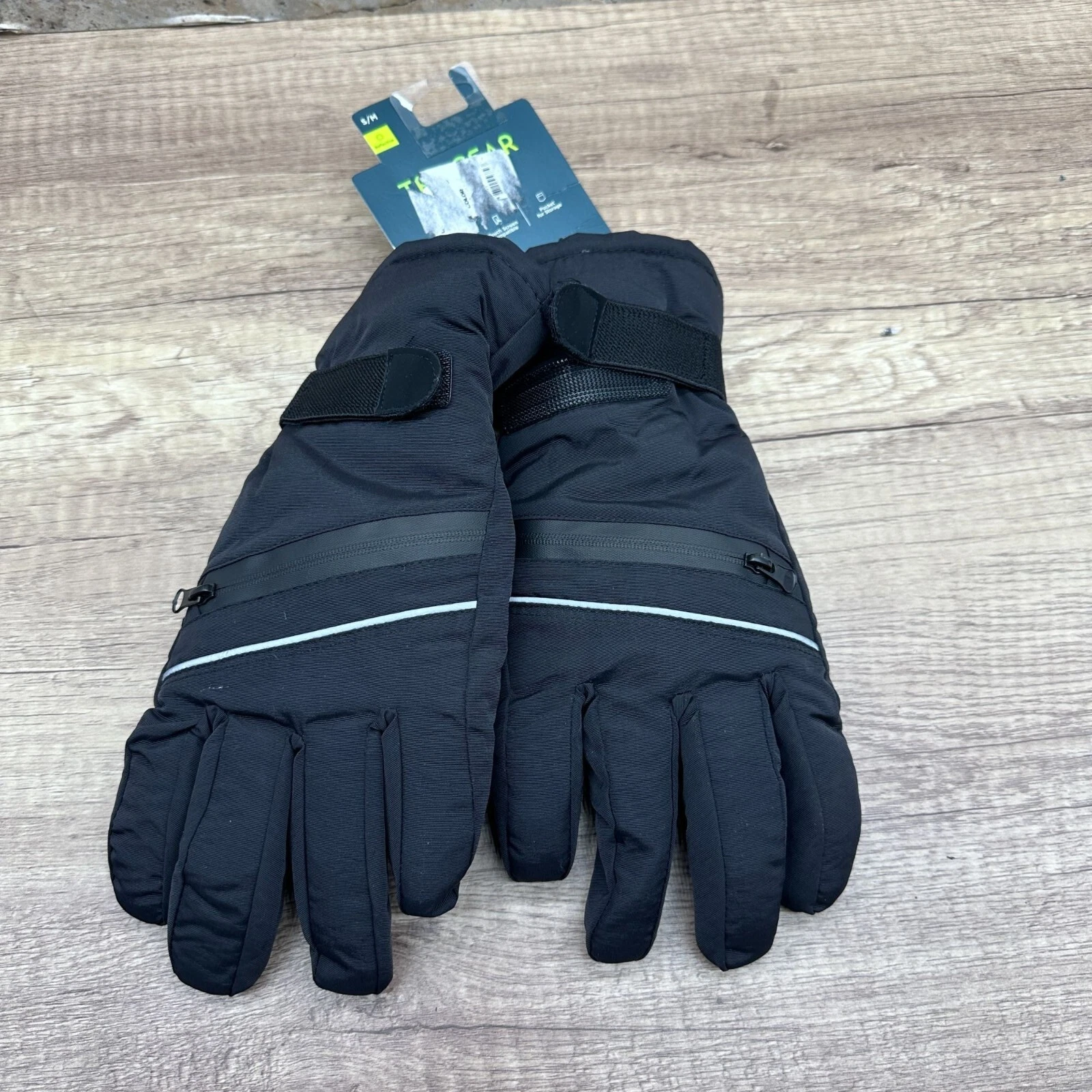 Tek Gear Winter Gloves Mens Size S/M Black Thinsulate Water Resistant Warm Gear