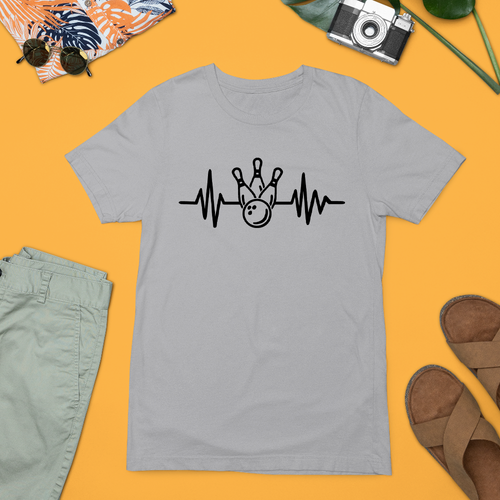 Bowling Heart Beat T-shirt Lifeline Ball Team Strike Spare Sports Funny Gifts - Picture 4 of 20