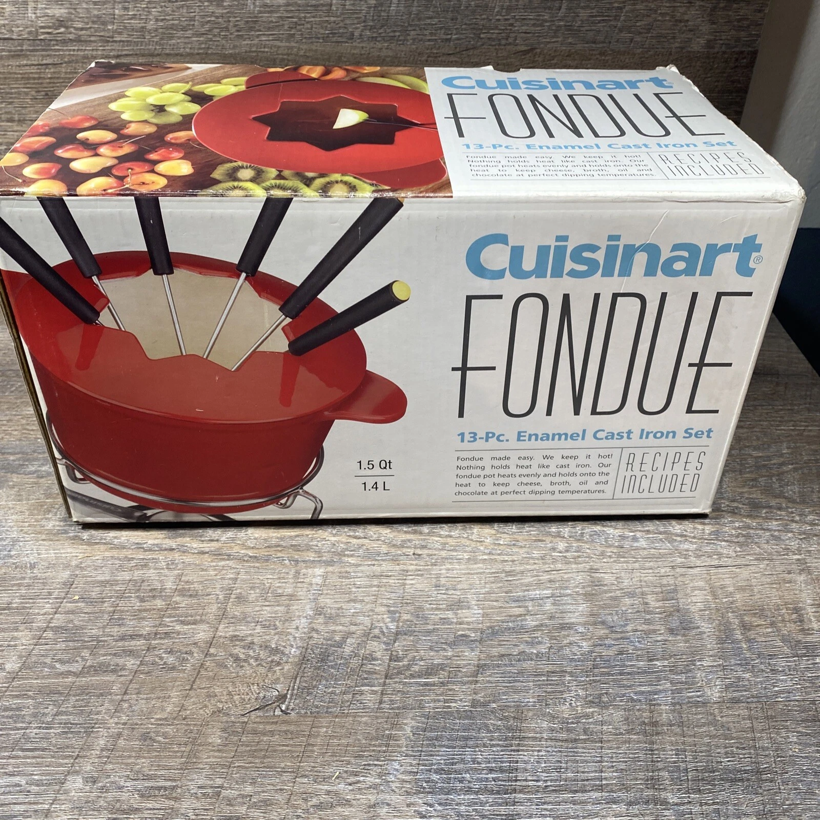 Cuisinart 13-pc. Enamel Cast Iron Fondue Set FP-115R Red - New
Opens in a new window or tab