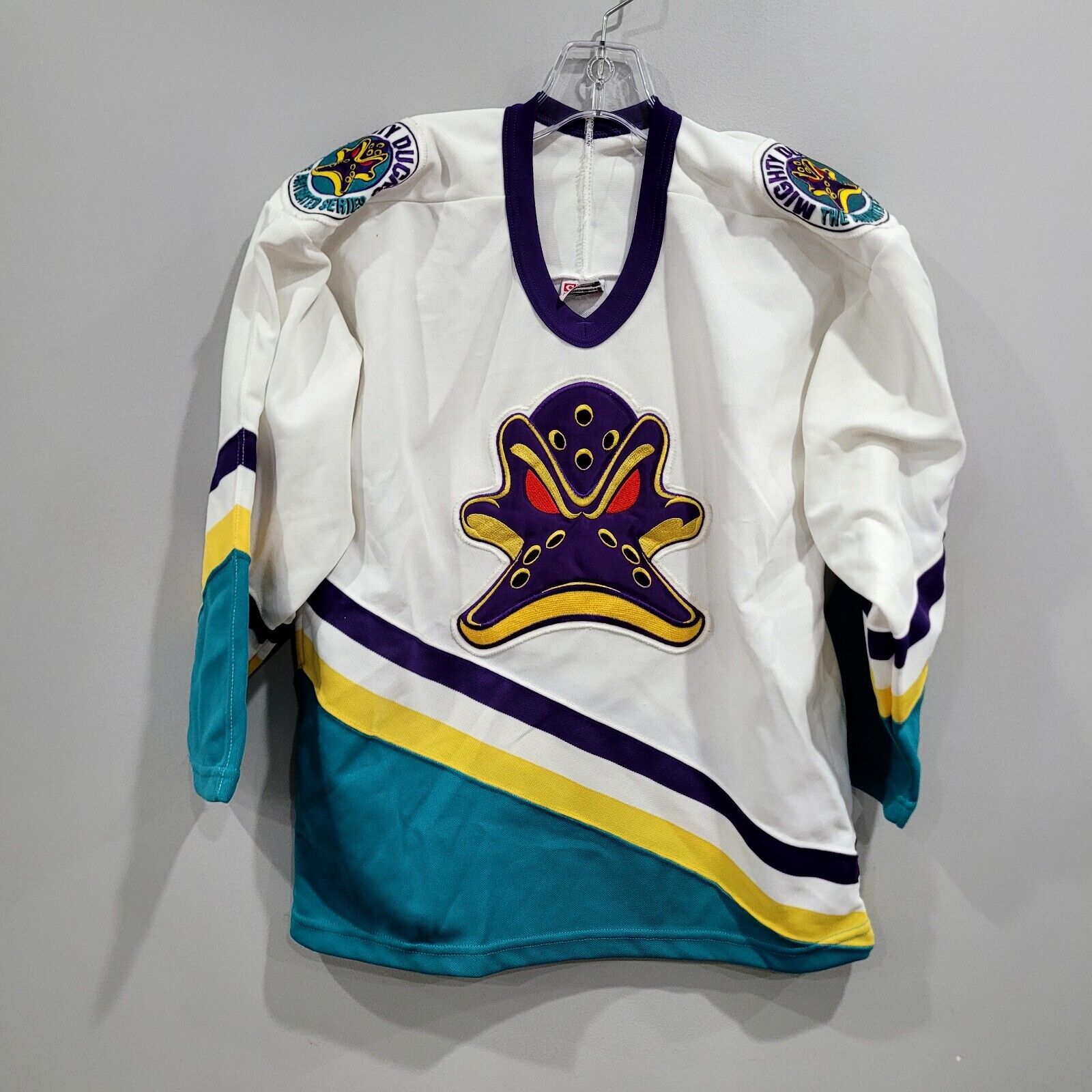 CCM, Shirts, Throwback 9s Mighty Ducks Jersey 00polyester Original Ccm  Tag Exclusive