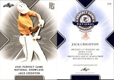 JACK CRIGHTON 2021 LEAF PERFECT GAME NATIONAL SHOWCASE ROOKIE CARD #199
