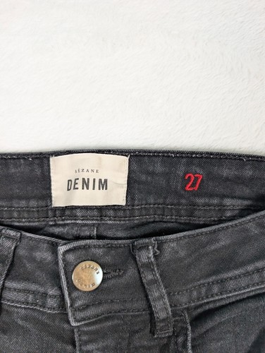 Sezane Denim Skinny Jeans Womens 27 Black Stretch Denim Pants - Picture 6 of 9