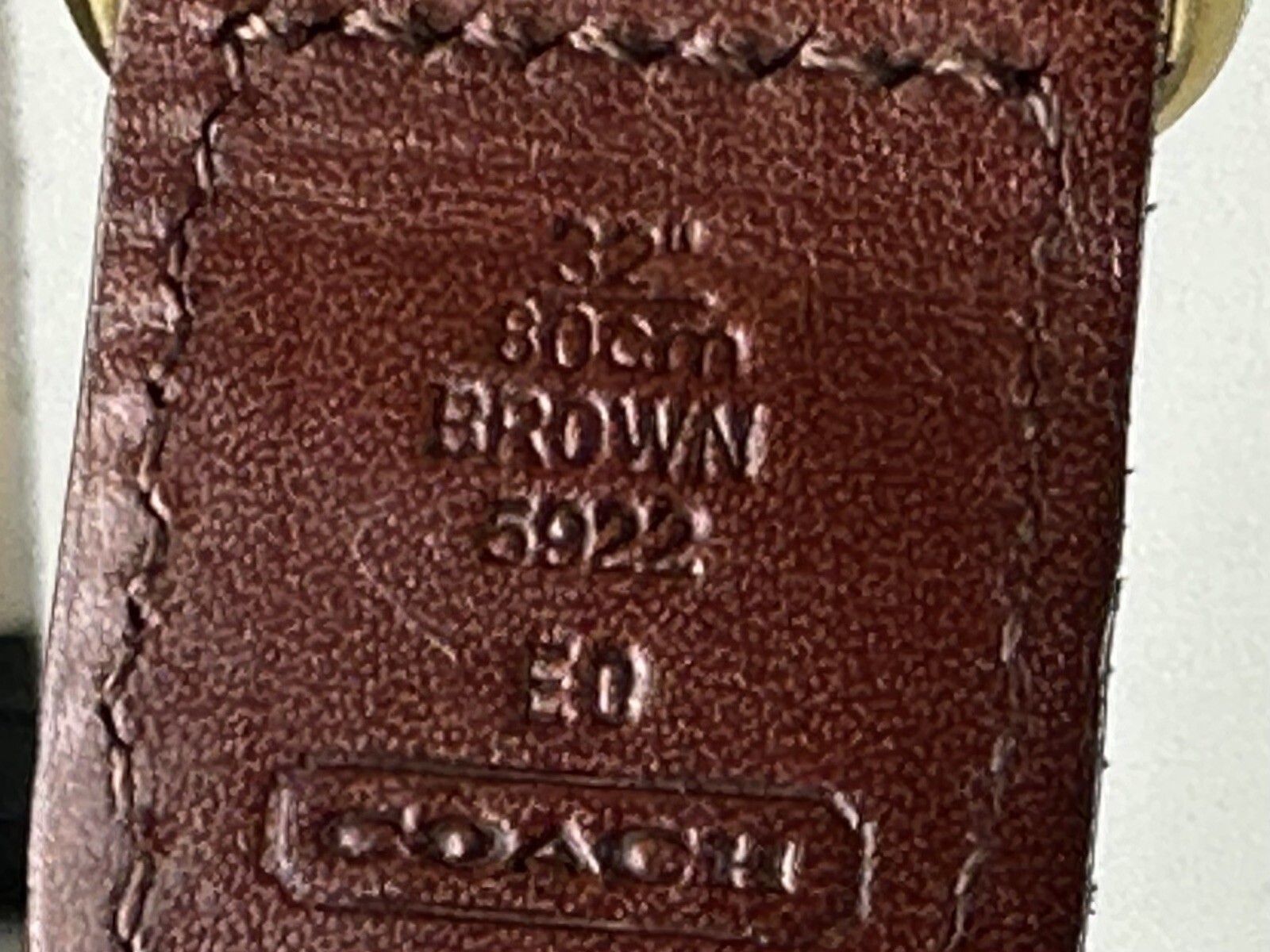 Coach Men’s brown braided leather belt gold brass buc… Gem