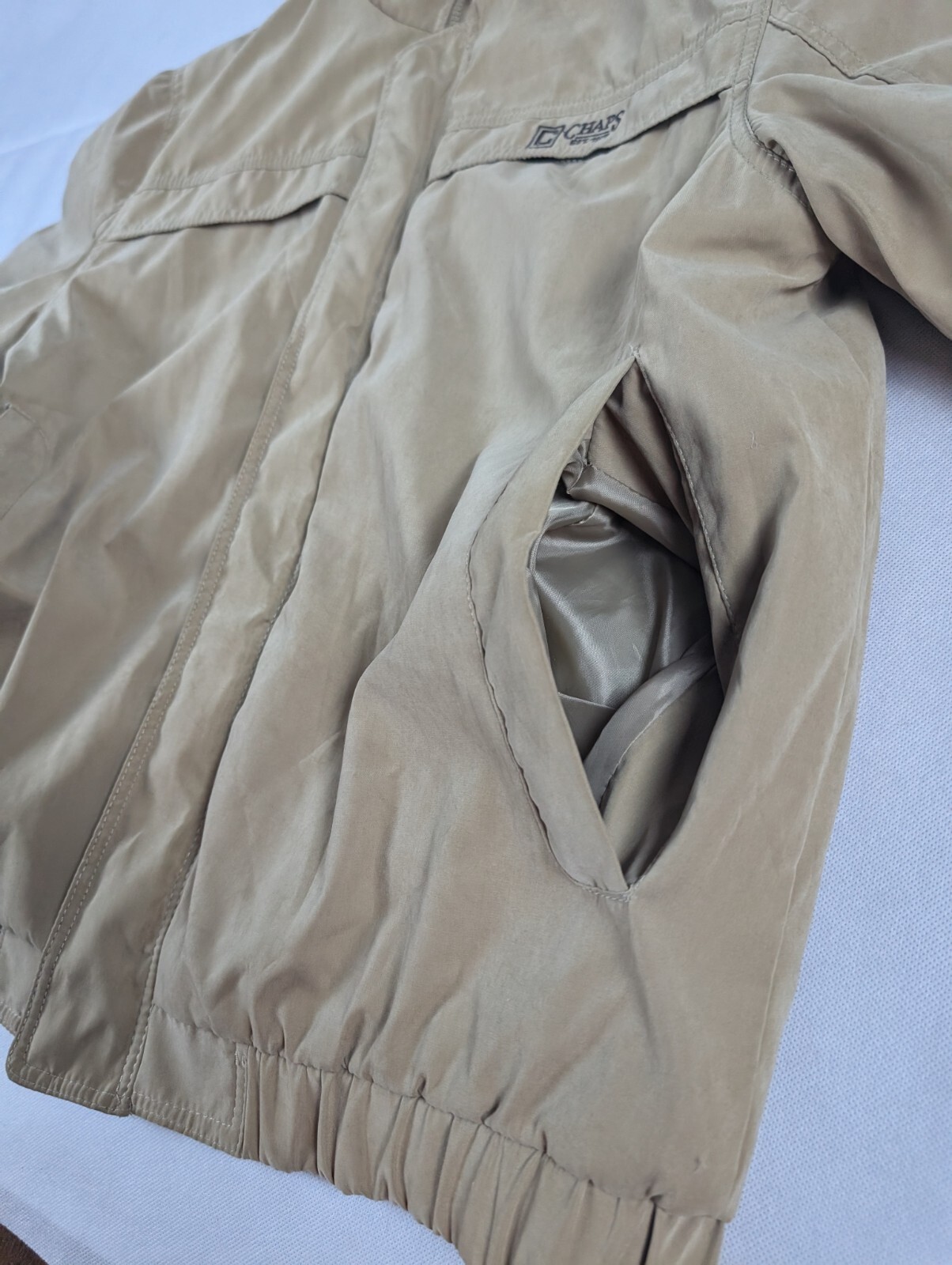 Chaps Khaki Size Large Soft Shell Jacket Lined Fu… - image 9