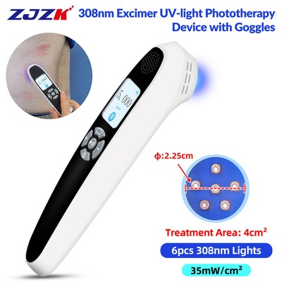 308nm Excimer UV Lamps Light UVB Phototherapy Devicefor Skin Diseases W/Goggles