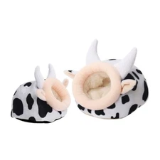 Dwarf Hamster Warm Bed Plush House Winter Nest Hideout with Removable Cushion