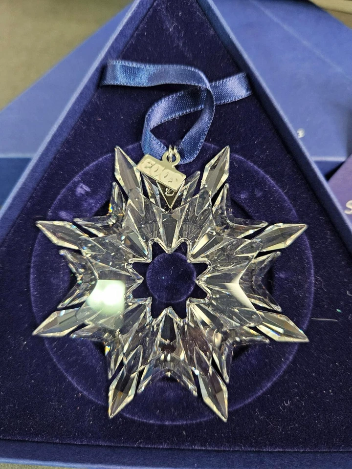Swarovski 2003 Cristal Anual Copo de Nieve Ornamento 3" Diámetro Con caja Foto 2 de 3