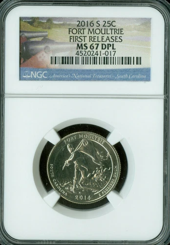 2016 S FORT MOULTRIE QUARTER NGC MS67 DPL F.R. 2ND FINEST REGISTRY *