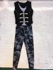 Black Vest W/ Gray Tank  Leggings Jazz/Hip Hop/Musical Theatre Dance Costume