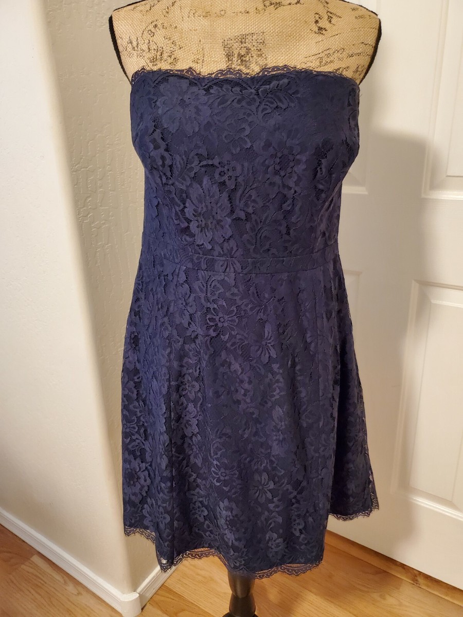 Weddinton Way Women's 14 Strapless Navy Blue Lace Dress | eBay