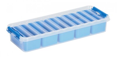 2 Stück- Sunware Q-LINE BOX 2.5 L mit 7 Körbe(4x 0,15 + 3x 0,35 L) - transp/blau