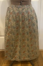 Vintage Personal by Leslie Fay - Brown Paisley Pleated Skirt w Button Zipper