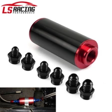 Inline Fuel Filter High Flow 100 Micron Cleanable AN6 AN8 AN10 Adapter universal