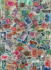 FRANCE, LOT OF 55 MOSTLY OLD ALL DIFFERENT GOOD QUALITY OFF PAPER STAMPS + BONUS