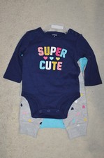 Carter's Girl's "Super Cute" 3 Piece Little Character - Size 3 Months NWT