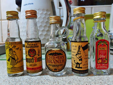 Very Rare! Vintage German Miniature Alcohol Bottles x 5 - Empty & Clean - Lot 10