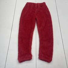 Youth Kids Red Furry Pajama Pants Size 130