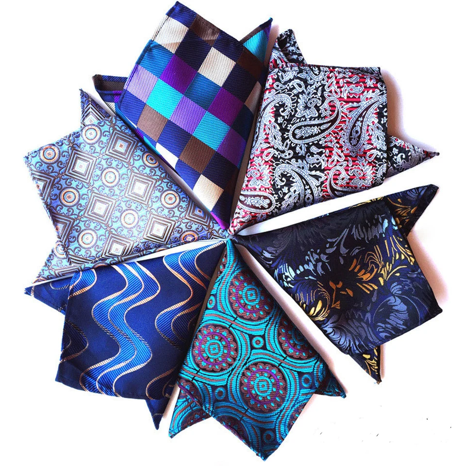 HIGHEST QUALITY SILKBLEND  HAND MADE POCKET SQUARE PAISLEY PATTERNS HANKIES 22cm - Image 3 of 4