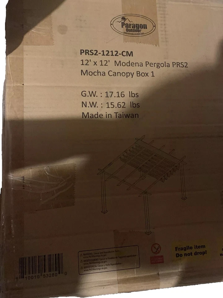 Paragon Outdoor 12x12 Modena Pergola Mocha Soft Top Canopy No Frame No Hardware - Image 4 of 4