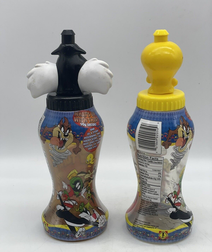 Bauchscheiben 2 Looney Tunes Tweety Sylvester Sammlerstück Trinkflaschen LEER - Bild 3 von 8
