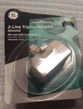GE 86532 Almond 2-Line Triplex Adapter- Hard to find one of very few on Ebay NEW