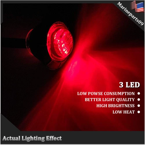 100X Red Side Marker Lights Truck Trailer Round Bullet 12V LED Clearance Light - Picture 2 of 8