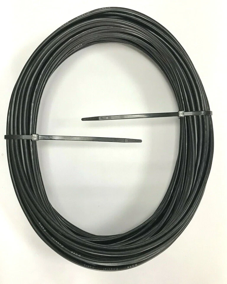 Auline® 30m Black RG58 50 Ohm Coaxial Coax Cable Used With CB Scanner Ham Radio