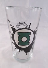 Green Lantern Logo Break-Out pint glass by ICUP inc. NOS Licensed by DC Comics