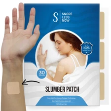 Slumber Patch Natural Sleep Patch by SnoreLessNow (30PCS) Safe Herbal Sleep Aid
