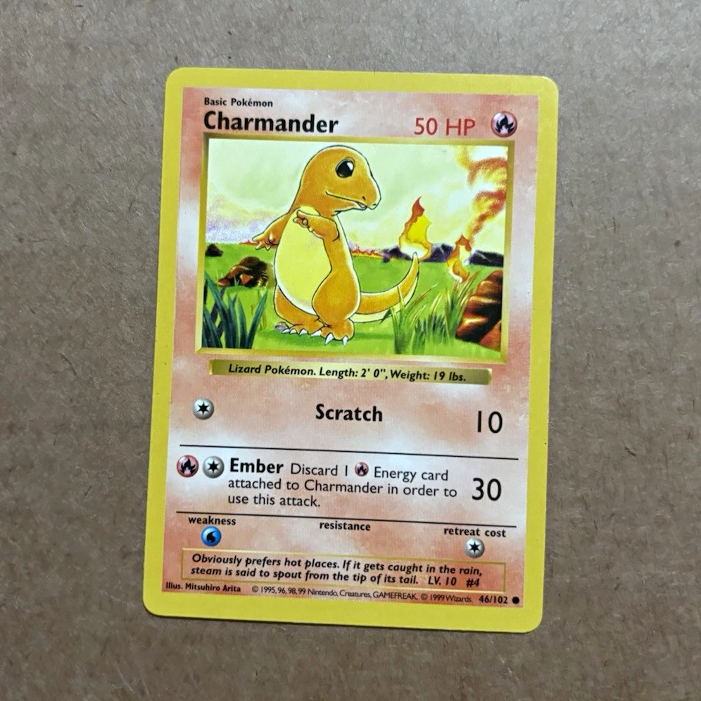 Charmander Pokémon TCG Shadowless Individual Collectible Card Game