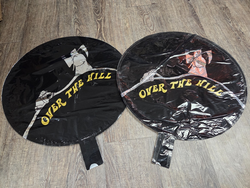 Over the Hill Black Grim Reaper Vintage Mylar Balloons From 1980s Lot of 2
