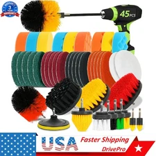 30Pack Drill Brush Set Scrub Pads & Sponge Power Scrubber Car Care Detail Brush
