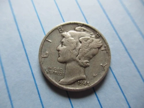 1945-P Mercury Dime VG - F FREE SHIPPING j