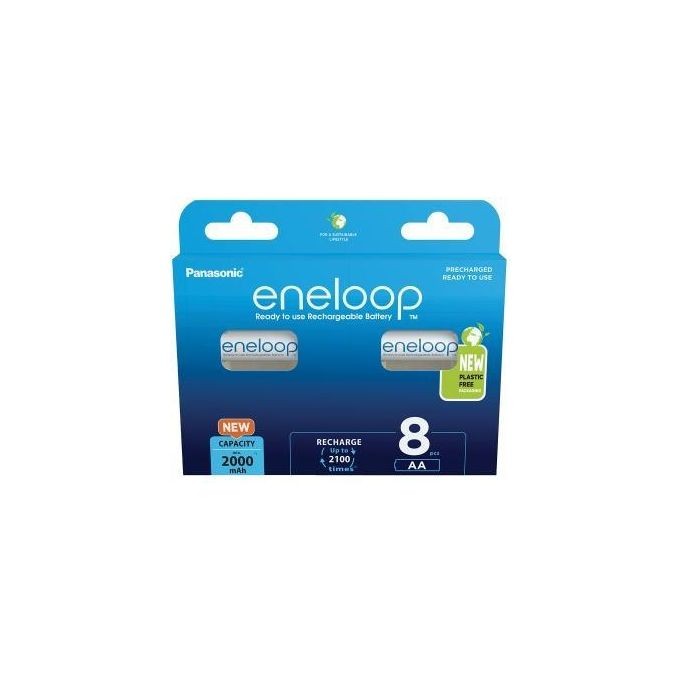 Batterie Ricaricabili AA Panasonic Eneloop BK-3MCDE/8BE - Eco Pack 8pz
