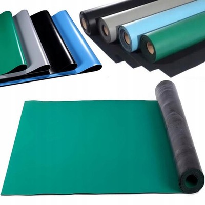Rosfix ESD Antistatic Mat 1.2x10m | Rubber 2mm | Green-Black, 0.1s