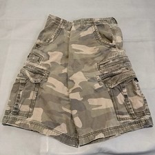 VTG Y2K No Boundaries Men Green Camo Cargo Short Baggy Wide Skate Grunge 36-7894