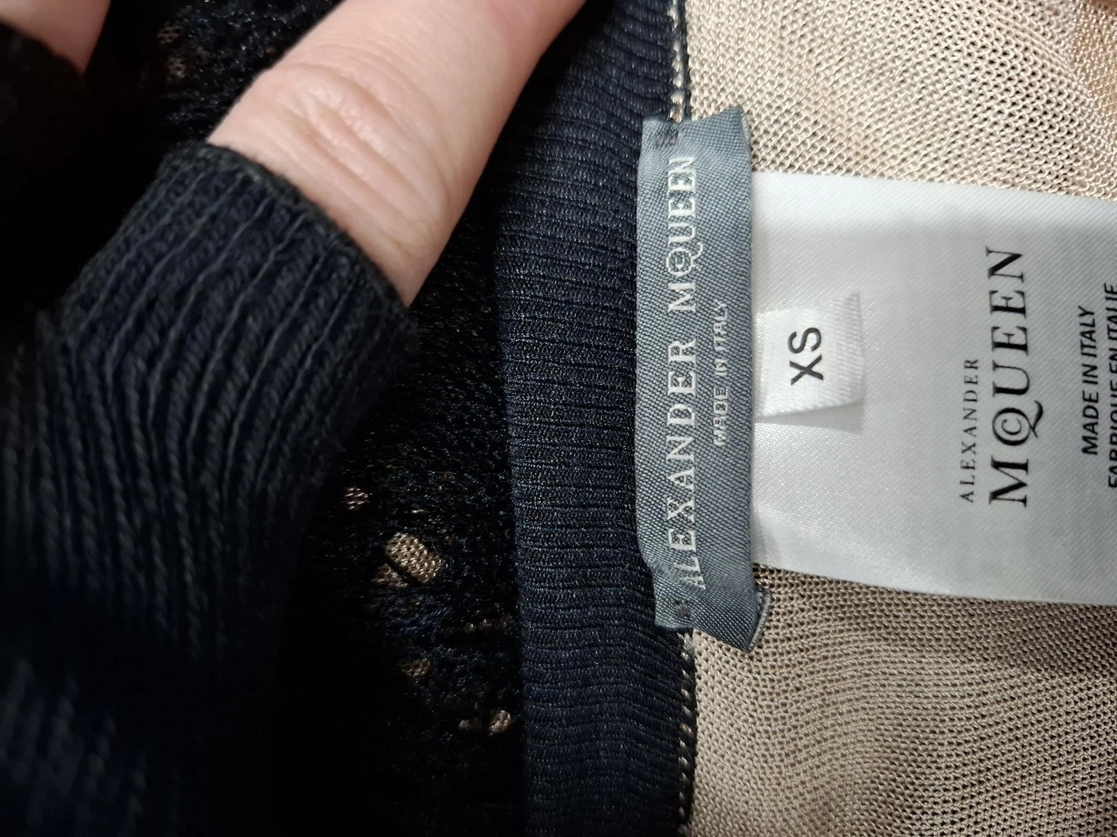 Alexander Mcqueen abito maxi pizzo spalle scoperte in seta donna nero Xs