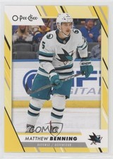2023-24 O-Pee-Chee Yellow Border Matthew Benning #398 e9p