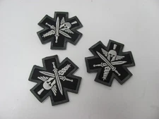 THREE PATCHES Mil-Spec Monkey Tactical Medic Spartan Morale Patch Swat Black