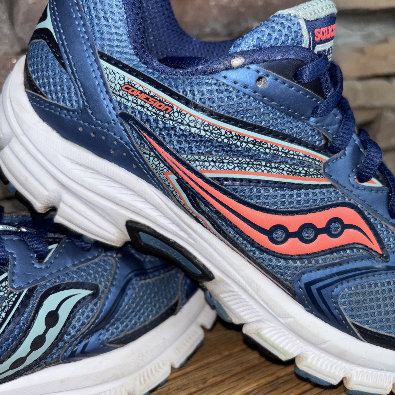 Saucony Shoes Cohesion 9 Women's Size 7 Blue/Coral Athletic Running Sneaker*Read thumbnail 12